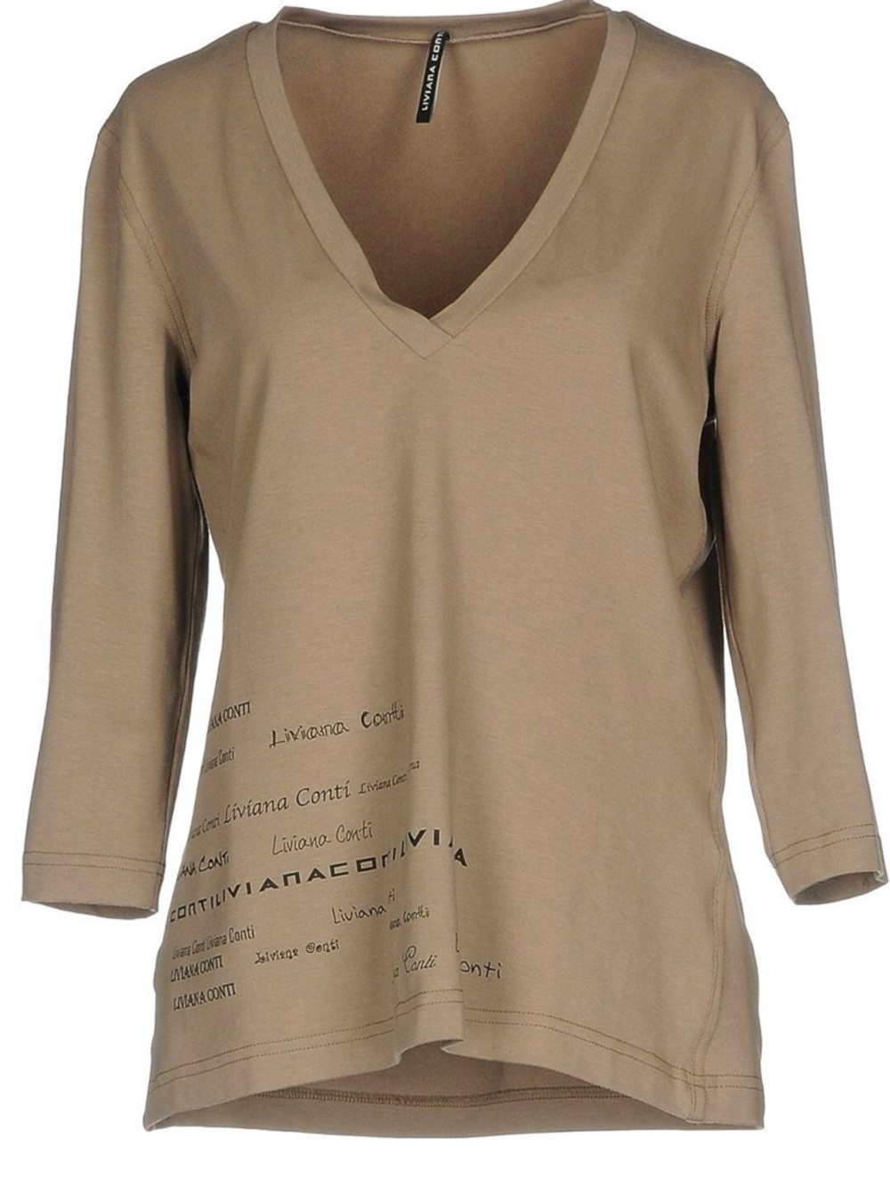 NWOT 3/4 Sleeve V-Neck Women's Top with graphic print